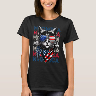 T-shirt Drapeau américain Meowica Kitty 4 juillet patrioti