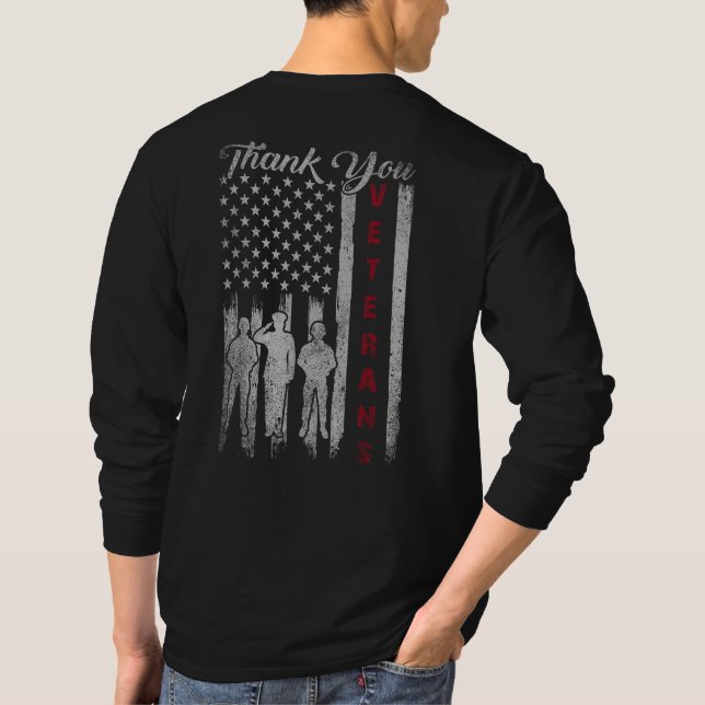 T-shirt Drapeau américain Merci fière patriotique (Dos)