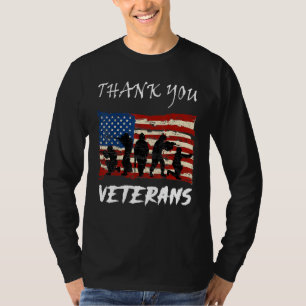 T-shirt Drapeau américain Merci patriotique vétérans Fière