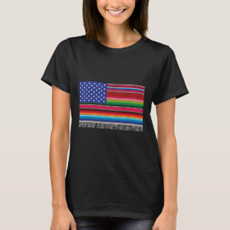 T-shirt Drapeau Américain Mexicain Serape Cinco De Mayo Po