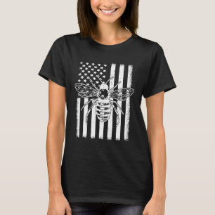 T-shirt Drapeau américain Miel Bee Honeycomb Beekeer Beeke