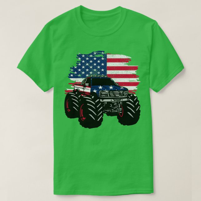T-shirt Drapeau américain Monster Truck (Design devant)