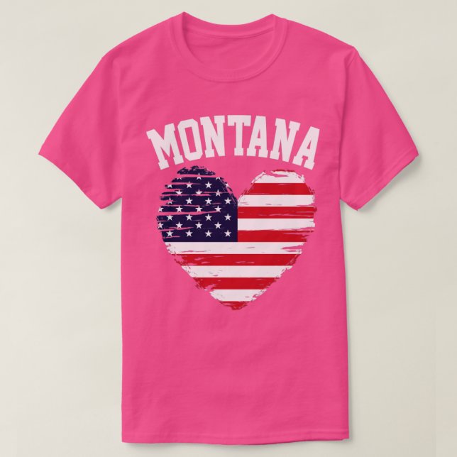 T-shirt Drapeau américain Montana3 (Design devant)