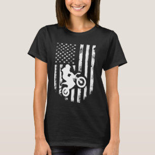 T-shirt Drapeau américain Motorcross Braap Dirt Bike Off R