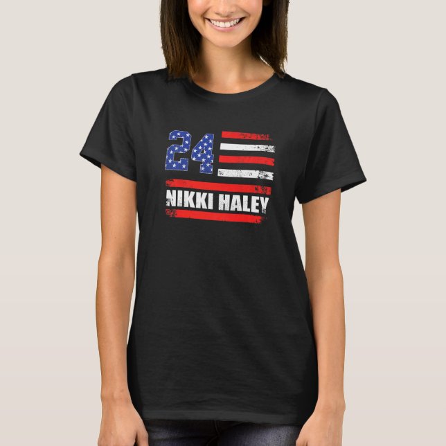 T-shirt Drapeau américain Nikki Haley 2024 Drapeau américa (Devant)