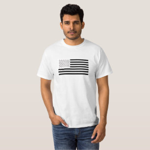T-shirt Drapeau américain noir et blanc
