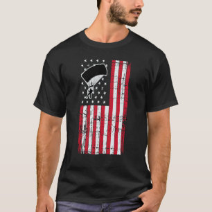 T-shirt Drapeau Américain Parachute de saut en parachute