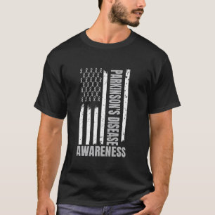 T-shirt Drapeau Américain Parkinson Maladie Sensibilisatio