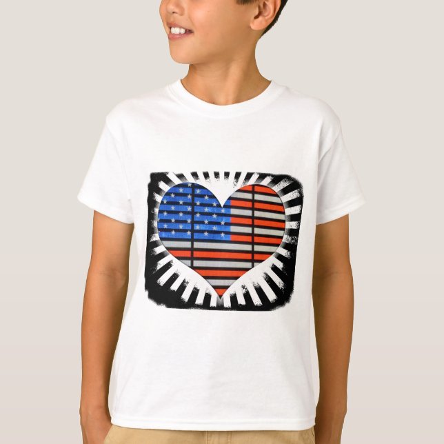 T-shirt Drapeau américain Patriot Heart (Devant)