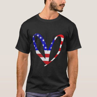 T-shirt Drapeau américain Patriotic Heart Forces Armées Me