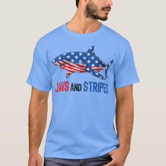T-shirt Drapeau américain Patriotic Shark 4 juillet Hommes