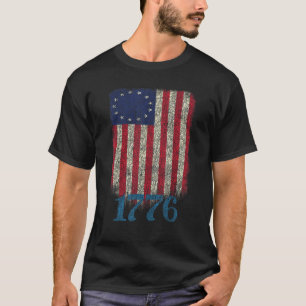 T-shirt Drapeau Américain Patriotique 1776 Betsy Ross en d