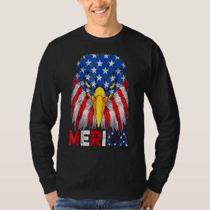 T-shirt Drapeau américain Patriotique 4 juillet Bald Eagle