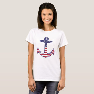 T-shirt Drapeau américain patriotique Ancre nautique