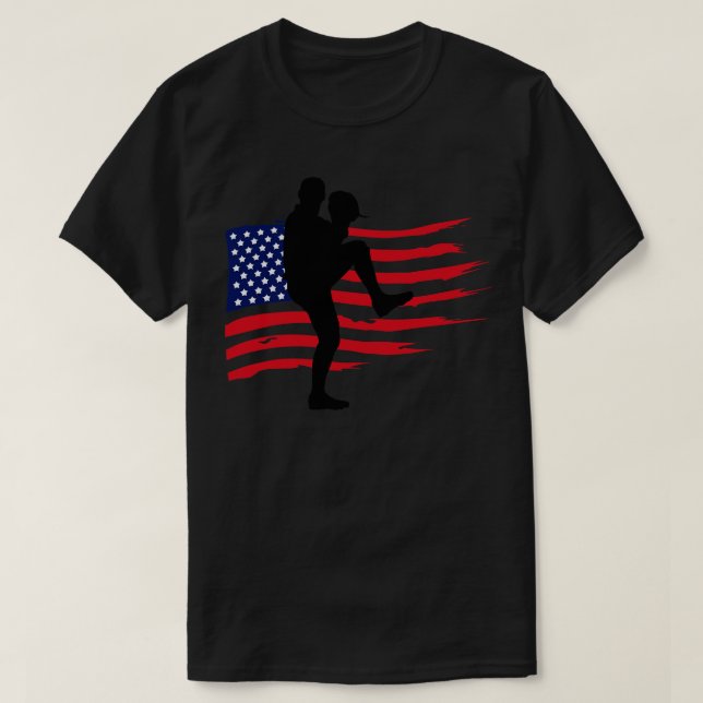 T-shirt Drapeau américain Patriotique Baseball 3 (Design devant)
