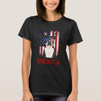 T-shirt Drapeau américain patriotique Boston Terrier Meric
