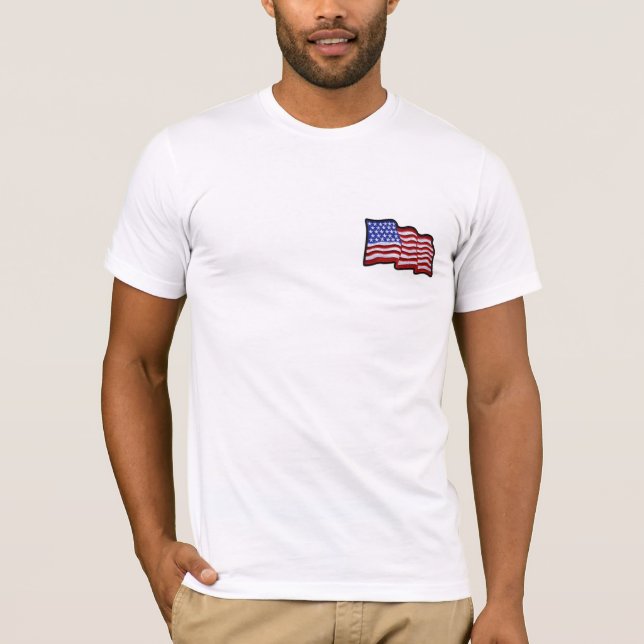 T-shirt Drapeau américain - Patriotique brodé (Devant)