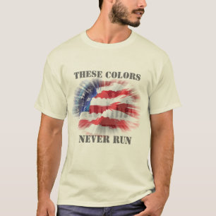 T-shirt Drapeau Américain Patriotique Ces Couleurs Ne Coul