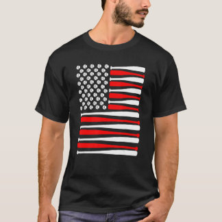 T-shirt Drapeau américain patriotique de baseball Bat Ball