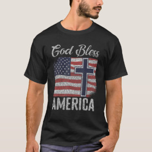 T-shirt Drapeau américain patriotique Dieu béni