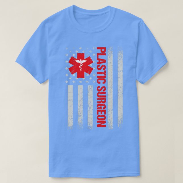 T-shirt Drapeau américain patriotique du chirurgien plasti (Design devant)