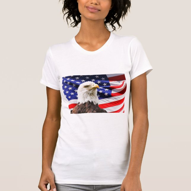 T-shirt Drapeau américain patriotique et aigle américain (Devant)