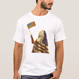 T-shirt Drapeau américain patriotique Fantôme Halloween