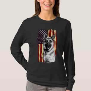 T-shirt Drapeau américain Patriotique German Shepherd Juil