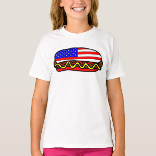 T-shirt Drapeau américain patriotique Hot Dog