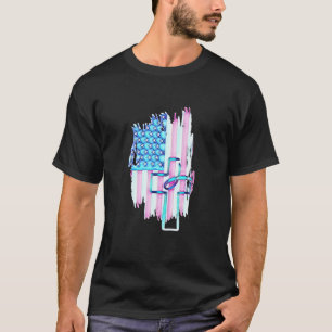 T-shirt Drapeau américain patriotique masculin avec croix