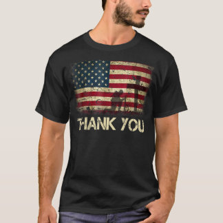 T-shirt Drapeau américain patriotique Merci Hommes Femmes 