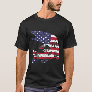 T-shirt Drapeau américain Patriotique Pêcheur Pike Amp Mus