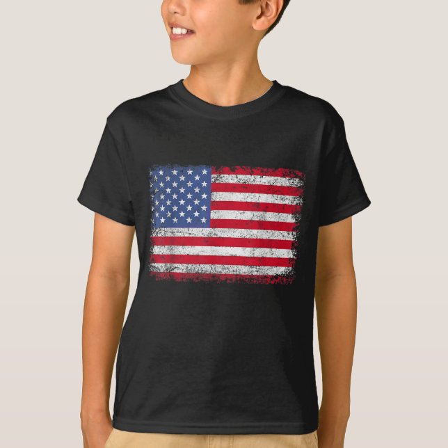 T-shirt Drapeau Américain Patriotique Pour Hommes Femmes E (Devant)