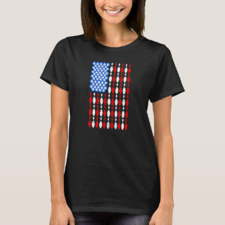 T-shirt Drapeau américain patriotique rétro bowling