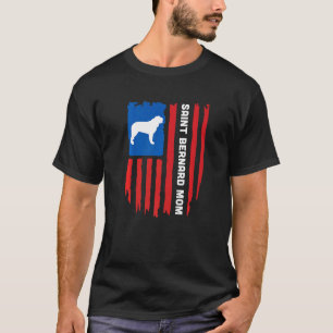 T-shirt Drapeau américain Patriotique Saint Bernard Mom