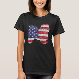 T-shirt Drapeau américain patriotique Shih Tzu Love