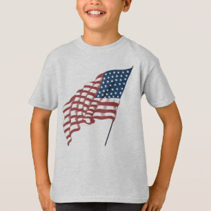 T-shirt Drapeau américain patriotique vintage au vent