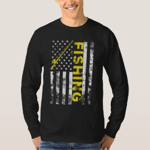 T-shirt Drapeau américain pêche bâton Usa Patriotique