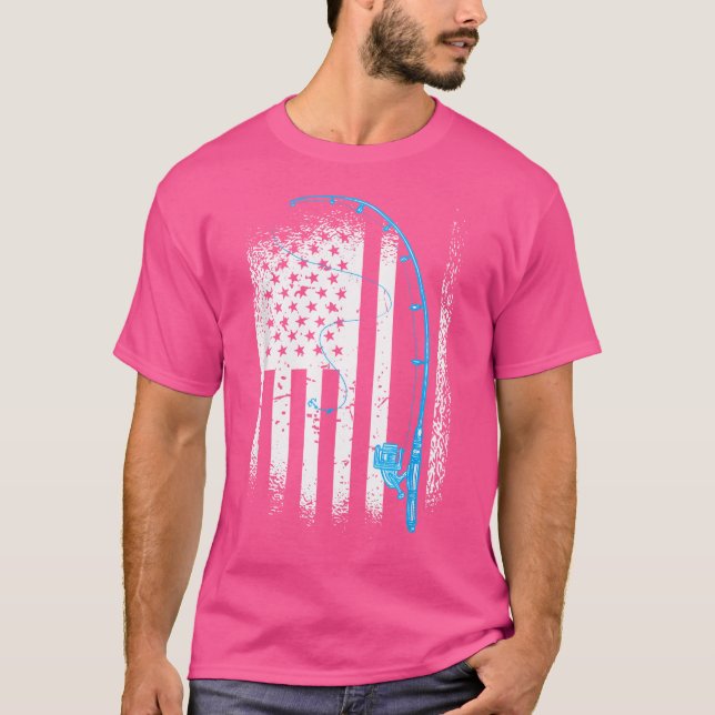 T-shirt Drapeau américain Pêche Patriotique Pêcheur Pêche (Devant)