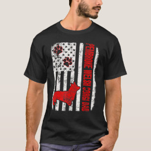 T-shirt Drapeau américain Pembroke Welsh Corgi Papa