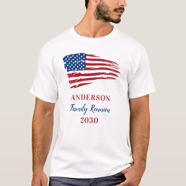 T-shirt Drapeau américain personnalisé de la réunion de fa (Devant)