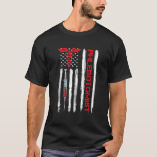 T-shirt Drapeau américain Phlebotomiste Phlebotomiste Tech