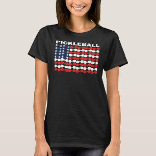 T-shirt Drapeau américain Pickleball Patriotique Rouge Bla