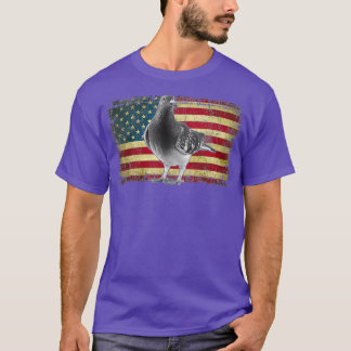 T-shirt Drapeau américain Pigeon Bird 4 juillet USA