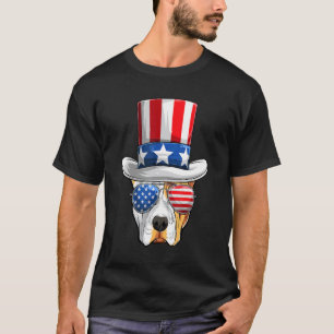T-shirt Drapeau Américain Pitbull Chien 4 Juillet Patrioti