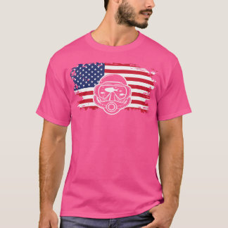 T-shirt Drapeau américain Plongée sous-marine Vêtements Pl