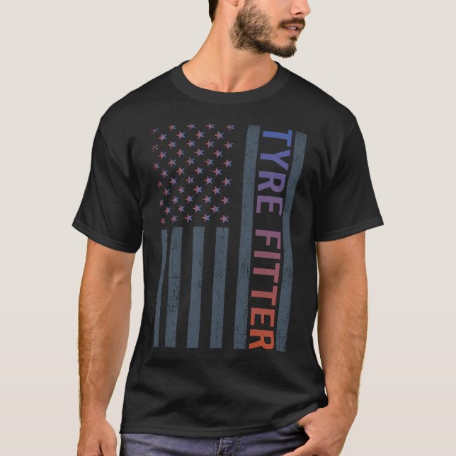 T-shirt Drapeau Américain - Pneumatique (Devant)