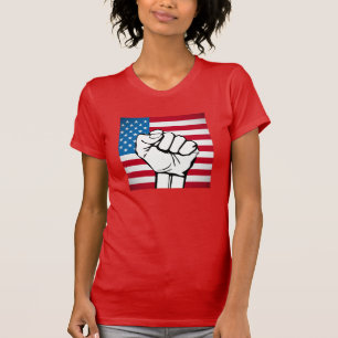 T-shirt Drapeau américain Poing levant