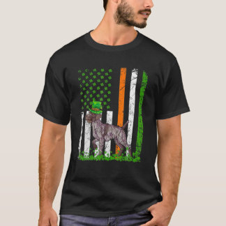 T-shirt Drapeau américain Pointeur À poils durs Griffon Ch