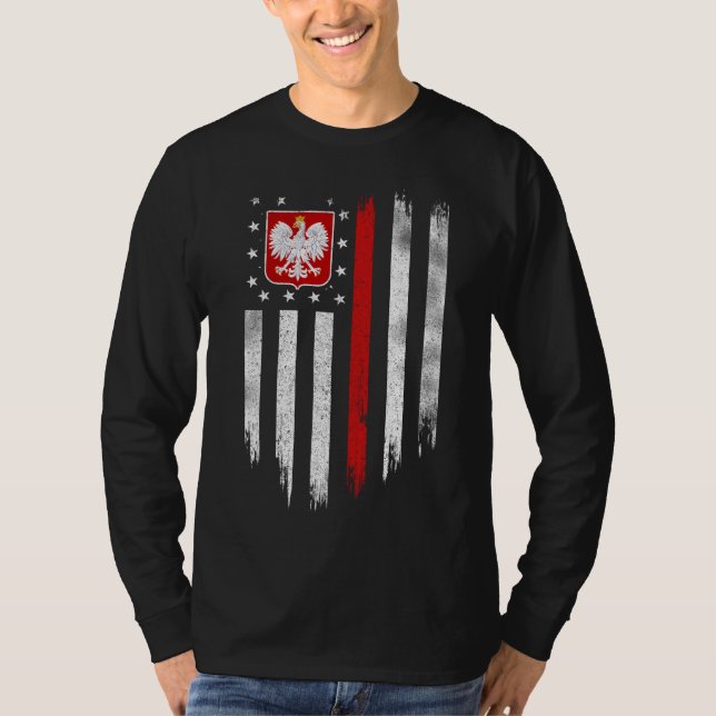 T-shirt Drapeau américain polonais Combo Pologne Usa Polsk (Devant)